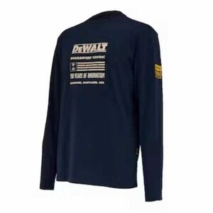 DeWalt Limited 100 Years of Innovation Long Sleeve T Shirt Mens XL Blue